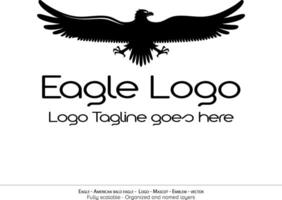 adelaar logo, vliegend vogel embleem. duif mascotte. Amerikaans kaal adelaar silhouet logo. minimaal ontwerp, minimalistisch logo vector