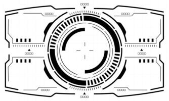 hud sci-fi koppel scherm visie zwart circulaire meetkundig ontwerp virtueel realiteit futuristische technologie creatief Scherm Aan wit vector