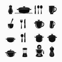 ai gegenereerd culinaire silhouetten de kunst van keuken essentials vector