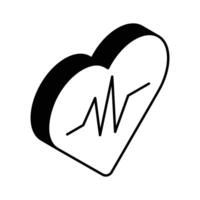 krijgen deze verbazingwekkend icoon van hart Gezondheid in modern isometrische stijl vector