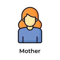 grijp deze uniek icoon van moeder in modern vlak stijl vector