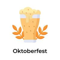 icoon van oktoberfeest in modieus ontwerp stijl, bier glas vector