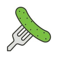 gepekeld komkommer Aan vork icoon ontwerp, omhoog voor premie gebruik vector