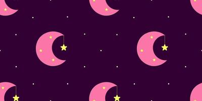 naadloos patroon van maan met sterren. slaap concept. vector illustratie