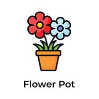 creatief bewerkte bloemen pot in modieus stijl, uniek stijl vector