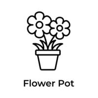 creatief bewerkte bloemen pot in modieus stijl, uniek stijl vector