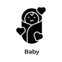 hebben een kijken Bij deze prachtig ontworpen icoon van baby in modern stijl vector