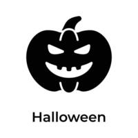 creatief bewerkte uniek icoon van eng pompoen in bewerkbare stijl, halloween concept vector