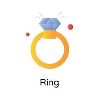 creatief ontworpen icoon van kostbaar diamant ring, moeders dag geschenk vector