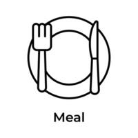 vork en mes met bord aanduiding maaltijd vector ontwerp