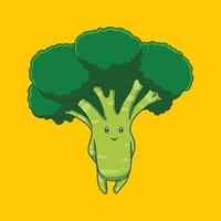 groente kawaii broccoli vector