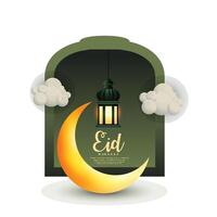 eid mubarak ontwerp achtergrond. vectorillustratie voor wenskaart, poster en banner. vector