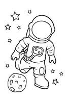 illustratie vector grafisch van astronaut het beste voor kinderen kleur boek