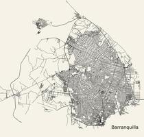 kaart van barranquilla, atlantico, Colombia vector