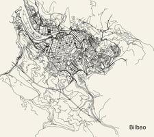 stad weg kaart van Bilbao, Spanje vector