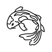 Japans koi vis in vector hand- getrokken stijl.