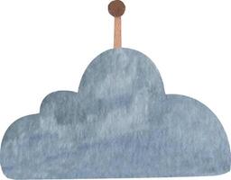 boho kinderkamer wieg speelgoed- waterverf clip art met wolk. muur decor slaapkamer vector