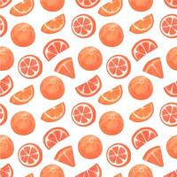 hand- getrokken waterverf oranje clip art naadloos patroon. vector