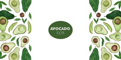 creatief lay-out gemaakt van waterverf avocado vector