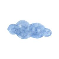 blauw wolk clip art. hand- getrokken waterverf illustratie vector