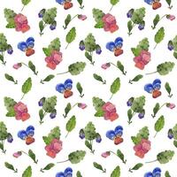 waterverf naadloos patroon met viooltje bloemen vector