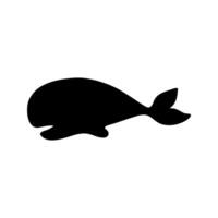 vector single walvis silhouet. hand- getrokken tekening illustraties