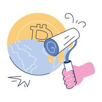 crypto markt tekening mini illustratie vector