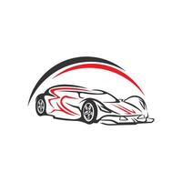auto auto handelaar logo embleem, sport- auto schets icoon. vector