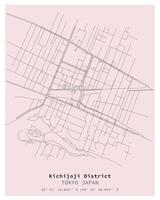 kichijoji wijk tokyo ,Japan straat kaart ,vector beeld vector