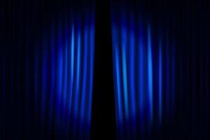 blauw gordijn met cirkel licht van projector vector