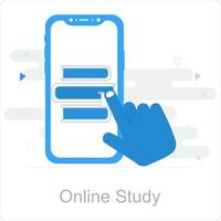 online studie en laptop icoon concept vector