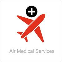 lucht ambulance en noodgeval icoon concept vector