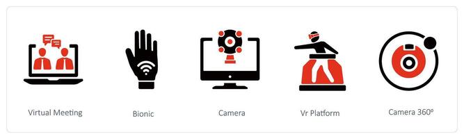 virtueel ontmoeting, bionisch en camera vector