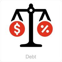 schuld en lening icoon concept vector
