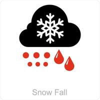 sneeuwval en weer icoon concept vector