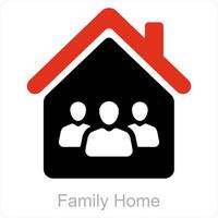 familie huis en familie icoon concept vector