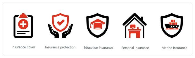 verzekering omslag, verzekering bescherming en onderwijs verzekering vector