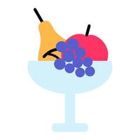 kom van fruit en bessen partij kleur beroerte icoon vector
