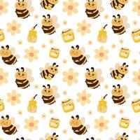 honing bij tekenfilm patroon naadloos vector
