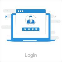 Log in en toegang icoon concept vector