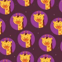 naadloos patroon tekenfilm giraffe. schattig dier behang voor textiel, geschenk inpakken papier vector