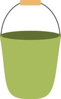 vector illustratie van leeg groen emmer voor tuinieren en schoonmaak geïsoleerd in wit achtergrond