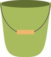 vector illustratie van leeg groen emmer voor tuinieren en schoonmaak geïsoleerd in wit achtergrond