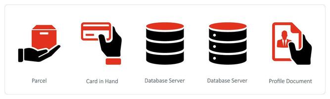 pakket en databank server vector