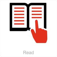 lezen en boek icoon concept vector
