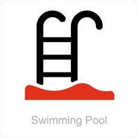 zwemmen zwembad en zwembad icoon concept vector