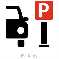 parkeren en voertuig icoon concept vector