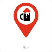 bar en plaats icoon concept vector