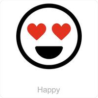 gelukkig en gezicht icoon concept vector