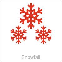 sneeuwval en weer icoon concept vector